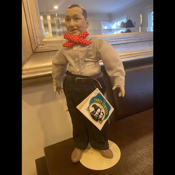 VINTAGE 1988 THREE STOOGES DOLLS 14" WITH TAGS CURLY AND LARRY SET - Picture 2 of 7